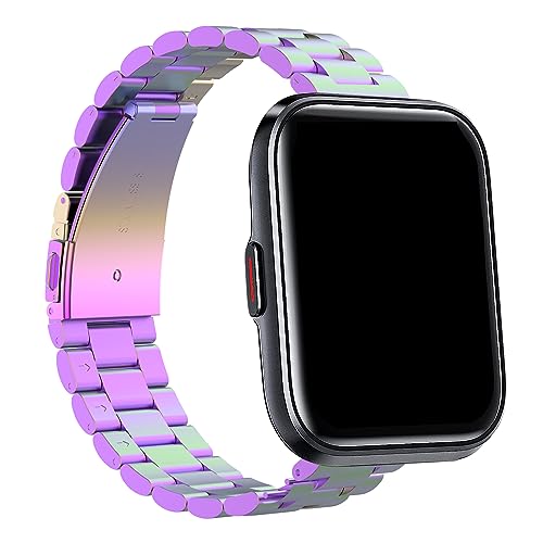 Quick Release Band Compatible with SKG V7/ V7 Pro Smart Watch Bands for Women Men Metal Stainless Steel Replacement Band Bracelet Straps Wristband Smartwatch Accessory (Colorful)