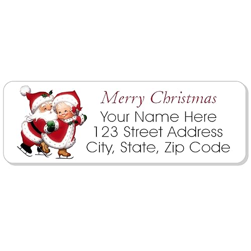 Christmas Return Address Labels Personalized Set of 60 Custom Address