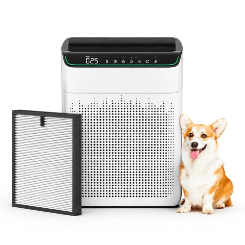 MERONTE Air Purifiers for Smoke Large Room, Cover Up to 1690 Sq Ft, Ivory - image 1
