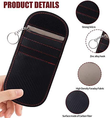 Nestling 2 Pack Signal Blocking Pouch, Attenuated Signal Keyless Entry Car Keys Case,Faraday Pouch for Car Keys,Rfid key pouch,Car Key Signal Blocker Pouch Anti-Theft Remote Entry-Car Accessories