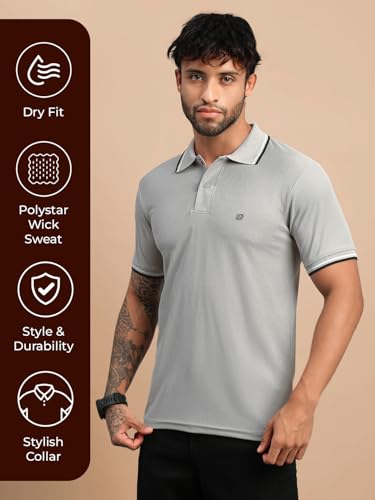 Image of Lux Nitro Men's Dry Fit Polo T-Shirt | Microfiber Sports Collar T-Shirt | Moisture Wicking, Breathable & Quick Dry | Stylish Casual & Gym Wear