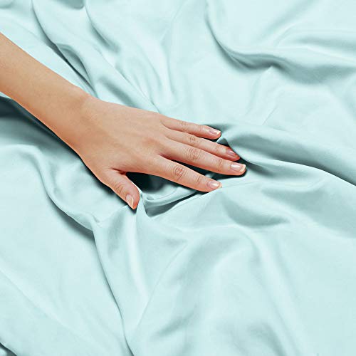 Nestl Full Xl Sheets Sets - 4 Piece Full Xl Size Sheets, Double Brushed Light Blue Sheets, Hotel Luxury Full Xl Sheet Set, Extra Soft Bedding Sheets & Pillowcases #TOP6