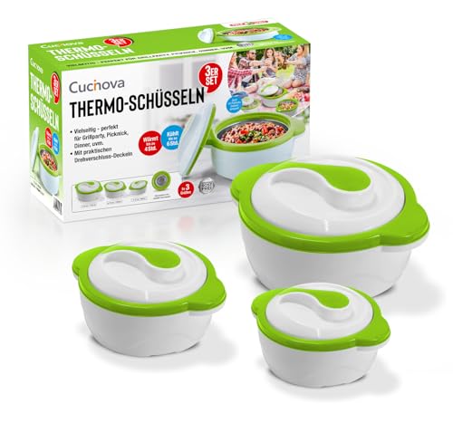 TELE WELT Thermoschüssel mit Deckel [3er SET] mit...