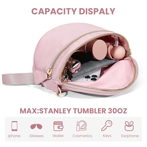 Image of hibear Checkered Crossbody Bag Spacious Bum Bags for Women Nylon Crossbody Fanny Packs Checkered Purse Belt Wallet