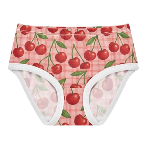 Red Cherry Pink Plaid Panties Little Girl Girls Underwear Toddler Cotton Animal Kids Briefs Undies 2t