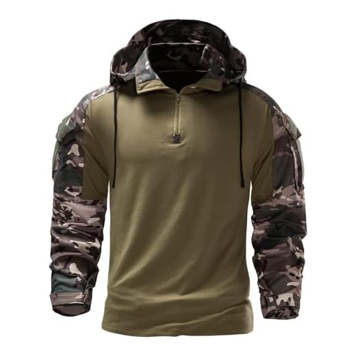 Veste de combat militaire pour homme - Sweat à capuche tactique pour homme - Sweat à capuche à motif camouflage - Haut à manches longues - Sweat à capuche décontracté pour homme, c-vert, XL