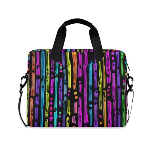 Bolsa para Laptop con Estampado a Rayas Vivid, Multi-bolsillos miniatura 1