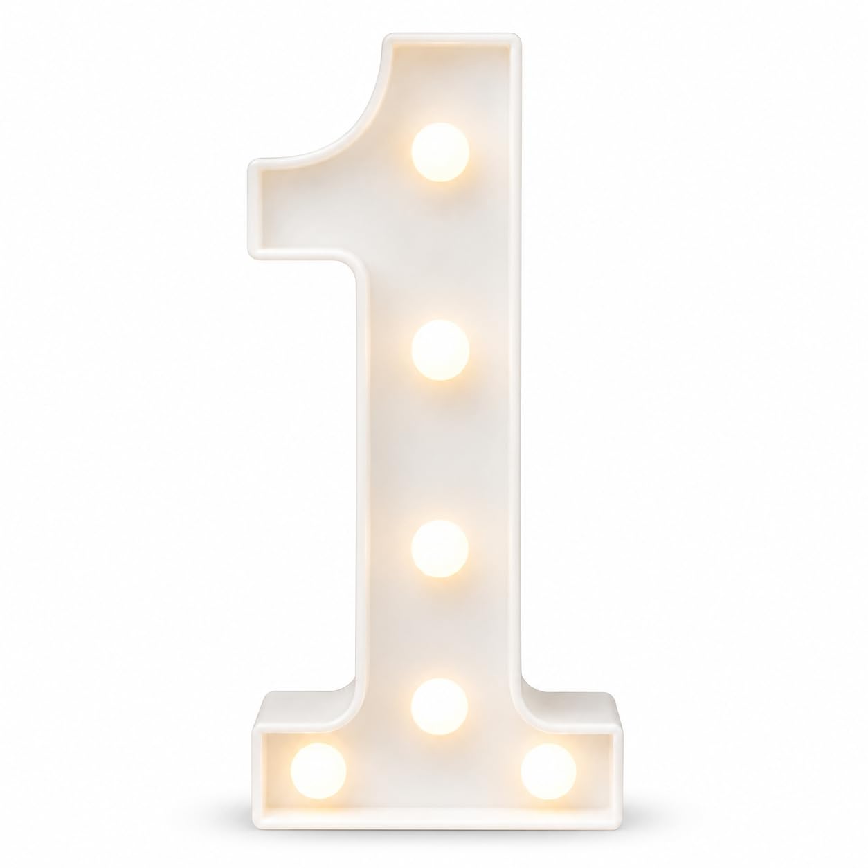 Abee LED Number Light 1 for Birthday Decoration, Warm White Marquee Number Lamp for Party, Anniversary & Baby Shower Decor, Battery Operated PVC Plastic Table & Wall Night Light-image-47
