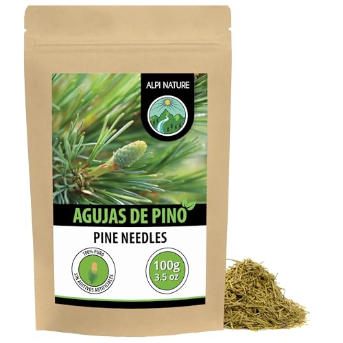 Alpi Nature Agujas de Pino Infusión 100g, Agujas de Pino Secas y Cortadas para Preparar Té