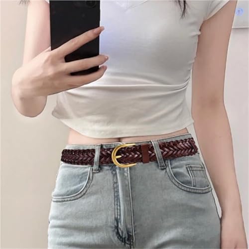 Ceinture tressée femme casual buckle alliage accessoire mode pantalon robe - 4