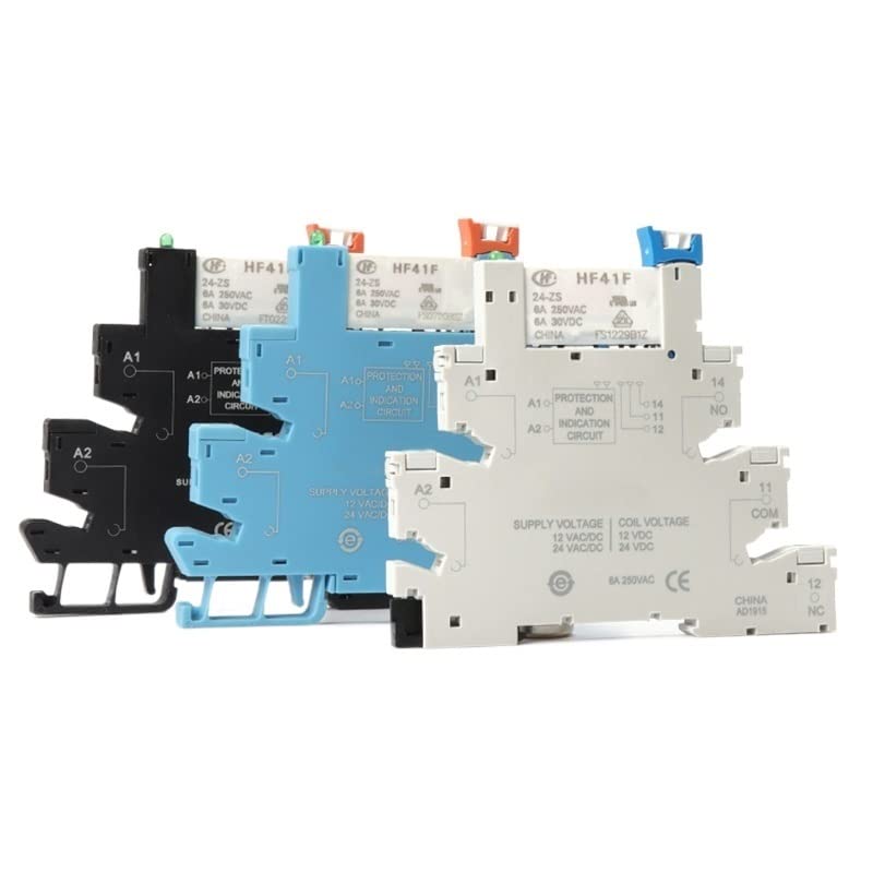 Relais HF41F 24V rail DIN pour isolation de signal et commutation stable sur carte PCB