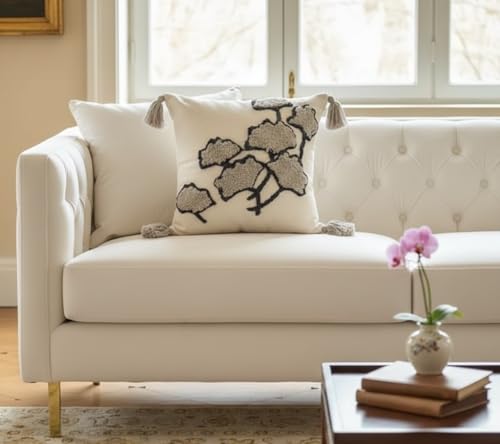 Image of Furnistitchs Handmade Cotton Bohemian Home Decor Cushion Cover 24x24 inches / 60x60 cms - Boho Chic Couch Sofa Throw Living Room Bedroom Cushions (1, Blossoms)