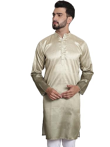 Image of SOJANYA (Since 1958 Men's Jacquard Silk Woven Design Long Kurta