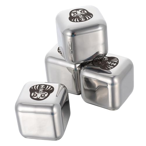 Alipis Whisky Instant Ice Cubes Reusable Stainless Steel Ice Mold Quick Release Cube Tray Cooling for Bar Party