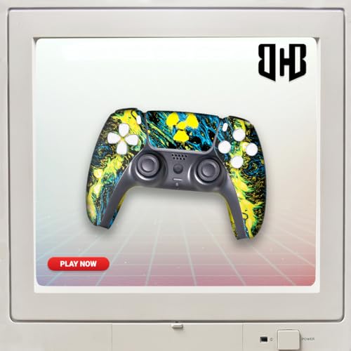 Image of Radioactiive Custom PS-5 Controller Wireless compatible with Play-Station 5 Console by BCB Controllers | Proudly Customized in USA with Permanent HYDRO-DIP Printing (NOT JUST A SKIN)