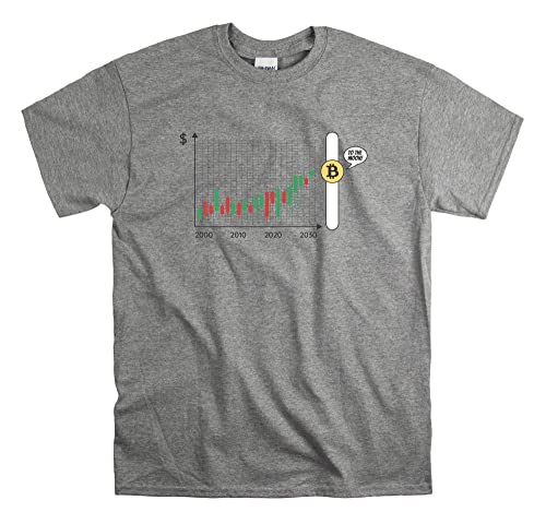 T-shirt Bitcoin To The Moon unisexe en coton gris taille XL