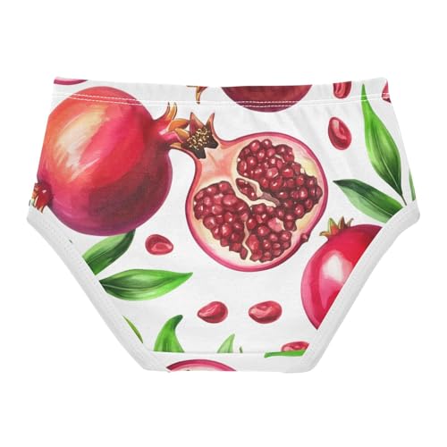 Red Fruits Watercolor Pomegranates Panties Little Girl Toddler Underwear Floral Cotton Cartoon Undies Kids Briefs 2t2
