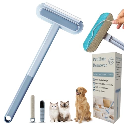 Cat Hair Remover 4-in-1 Multi-Functional Pet Hair Remover Brush 17.7Inch Reusable Washable Lint Cleaner for Dog and Cat Hair Gentle on Furniture Sofas Pet Beds Bedding Carpets Clothing