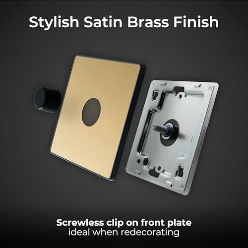 BG Electrical Intelligent Single Wall Dimmer Switch, 2 Way, Screwless Front Plate, Evolve, Satin Brass, 200W, PCDSB81B - Image 3