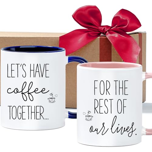 Bridal Ceramic Engagement Gifts For Couples Newly Engaged Unique Coffee ...