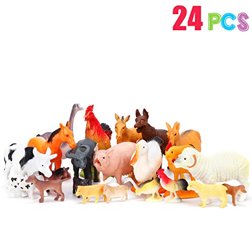 BOLZRA Large Farm Animals Figures, Realistic Simulation Jumbo Plastic Farm Figurines Animal Toys Learning Educational Playset Party Favors Bath Toys Cupcake Toppers for Toddlers Kids - Thumbnail 7