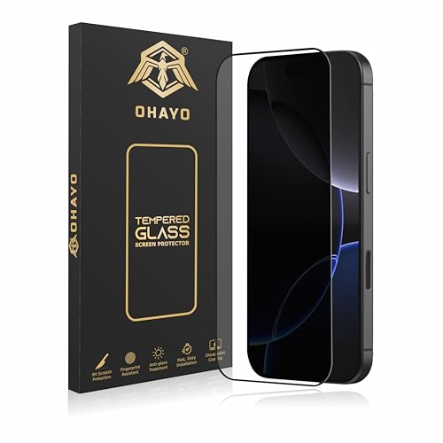 Image of OHAYO Privacy Tempered Glass Screen Protector Compatible with iPhone 16 Pro Max, Anti-Spy 9H Hardness, Edge-to-Edge Coverage, HD Clarity, Bubble-Free Installation, Scratch & Fingerprint Resistant