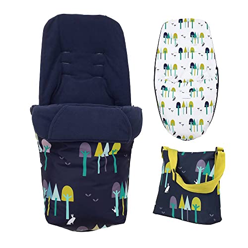 Cosatto Paquete de accesorios Giggle - Bolsa de cambio y saco para todas las estaciones, tinta Wilderness Cover