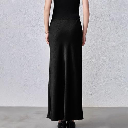 Women Bodycon Mermaid Skirt Ruched High Waist Spring Fall Long Pencil Skirt Dinner Cocktail Party Elegant Maxi Skirts4