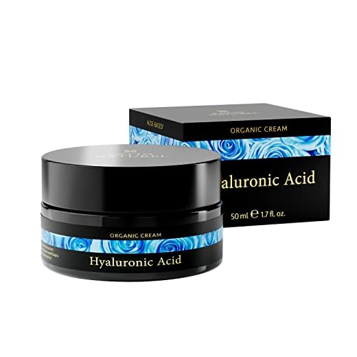 Crema Facial de Acido Hialuronico Puro ORGÁNICA 50 ml - Vegano de Alta Calidad - Crema Antiarrugas para Mujer con Aloe Vera y Vitamina E - Usar con un Serum Facial - Cremas Faciales