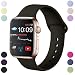 Produktbild Hamily Armband Kompatibel für Apple Watch 38mm 40mm, Weiche Silikon Wasserdicht Ersatz Uhrenarmbänder für Apple Watch Series 5/4/3/2/1, M/L Schwarz