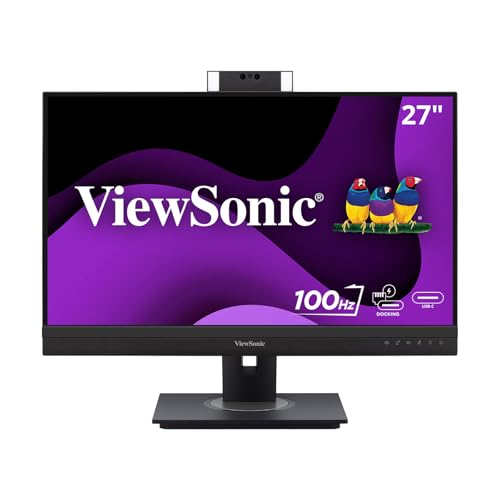 Image of ViewSonic VG2757V-2K 27 Inch 1440p Video Conferencing Docking Monitor with Windows Hello Compatible IR Webcam, Advanced Ergonomics, and 90W USB C for Home and Office