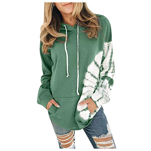 Hoodie for Woman,Womens Casual Zip Hoodies Long Sleeve Pullover Sweatshirts with Pockets (L, Green)
