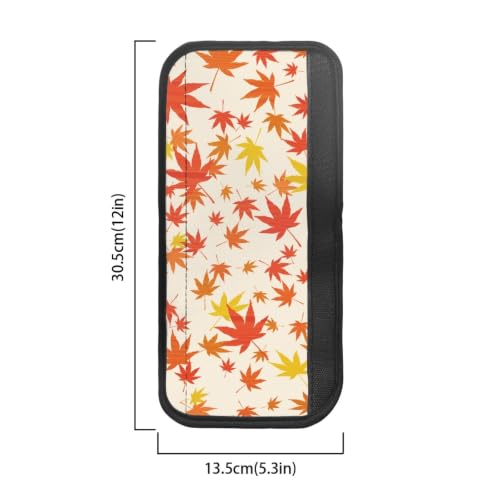 Image of Dreaweet Red‑Yellow Maple Leaf Print Refrigerator Door Handle Covers Set of 4