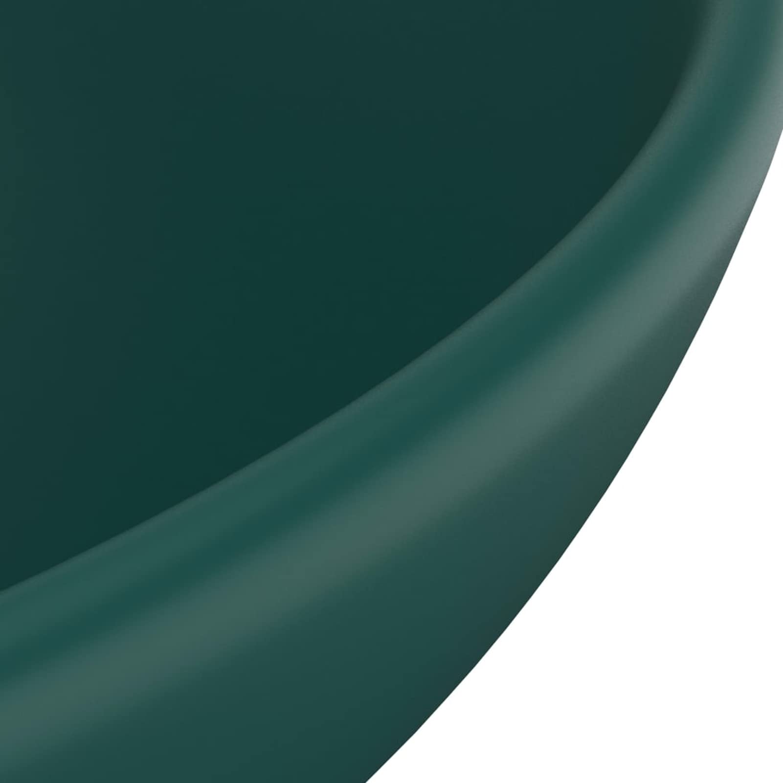 ZEYUAN Lavabo de Lujo Redondo cerámica Verde Oscuro Mate 32,5x14 cm, Fregadero, Lavabo Baño, Lavamanos Baño, Lavatorio Casa De Banho, Mueble Lavabo sobre Encimera