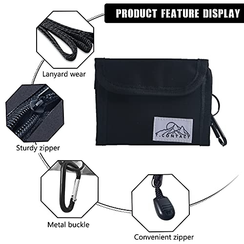 T.CONTACT Neck Wallet Lanyard Wallet with Zipper Coin Purse Card Holder for Men Women Boys Kids Gifts for Dad Card Holder for Men(Black)3