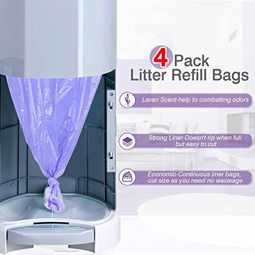 Litter Refill Bags Compatible With Litter Champ, 4 Pack One 36 Foot Litter Waste Receptacle Refill Liners #TOP1