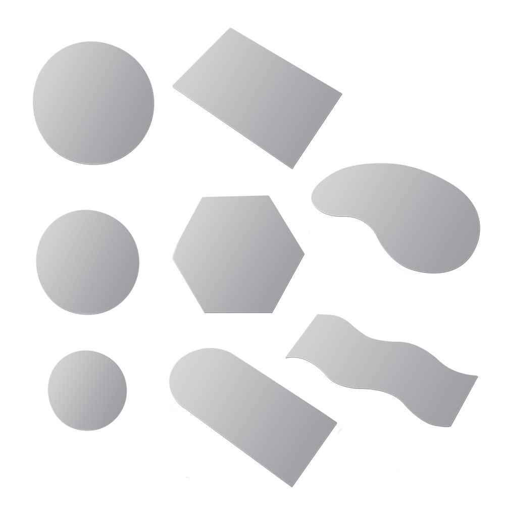 GISELA DGISELA D Acrylic Mirror Reflection Board Geometric Shape Photo Background Props Set Photography Ornaments Reflective Display Sheet (8Pcs)