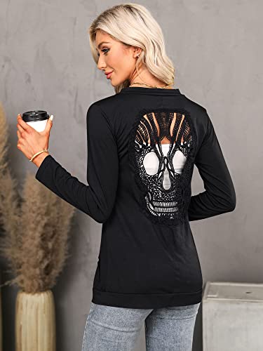 Women Cardigan Tops Long Sleeve Open Front Back Cutout Shirts Sexy Gothic Cardigan3