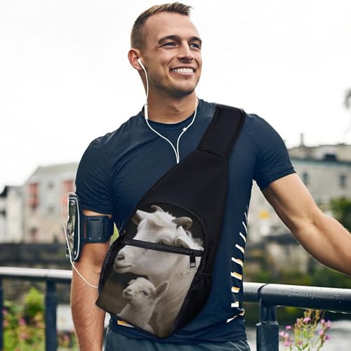 Bolso cruzado casual con diseño de oveja para mujer y hombre miniatura 3