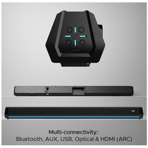 Image of Boat Aavante Bar 2700 Bluetooth Soundbar with 300W RMS, 2.1CH with Wired Subwoofer, Boat Signature Sound, Multi-Compatibility, EQ Modes, Bluetooth v5.3(Midnight Black)
