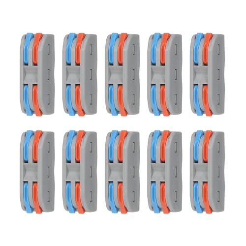 Image of ZIVIK 2 IN 2 Out Universal Wire Connector, 10Pcs Wire Connectors Nuts, Push Connector Cable Connector Splicing Connector Terminal Block Screwless Connector Lever Wire Jointer (10, 2 In 2 Out)