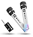 Microfoni Wireless, Microfono Con Connessione Chip One-To-One E Luci LED, Durata 40 Ore, Portata Di Ricezione 200 Piedi, Controllo Del Volume, Microfono Karaoke Per Canto, YouTube/TikTok