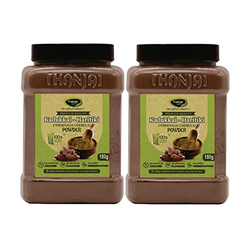 Image of Thanjai Natural Kadukkai Powder(400g x 2 Jar) /Haritaki Powder /Terminalia Chebula Powder (800g)