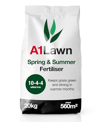A1 Lawn, Ultimate Spring Summer Lawn Fertiliser - Revitalizes Grass, High Nitrogen 10-4-4, DEFRA Certified, 20kg