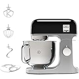 Kenwood kMix KMX750BK Robot Patissier, Bol en Acier Inoxydable de 5 L, Système de Sécurité, Boîtier en Métal, incl. Ensemble Pâtisserie de 3 Pièces et Protection Anti-Éclaboussures, 1000W, Noir
