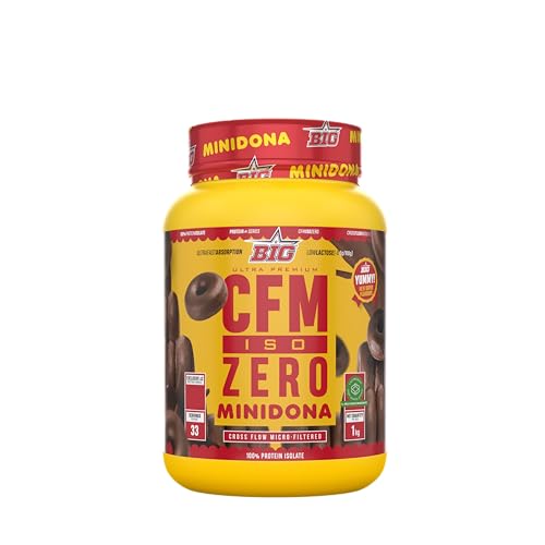 BIG - Proteina Isolada - Proteinas Whey para Masa Muscular - Whey Protein Isolate - Proteína en Polvo Materia Prima Premium Sin Grumos, Baja en Lactosa, Sin Azúcares Añadidos (1Kg, Minidona)