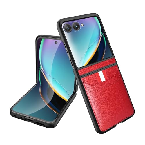 �d�b�A�N�Z�T�� Motorola Razr 50 Ultra�p�����^�g�ѓd�b�P�[�X�A�N���W�b�g�J�[�h�X���b�g�t���A[�X�N���[���ƃJ���������Y�ی�] Galaxy Z Razr 50 Ultra�p�n�[�hPC�ϏՌ��g�ѓd�b�P�[�X �d�b�J�o�[(Red)