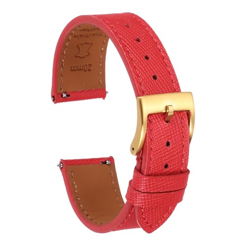 Bracelet de montre en cuir véritable anti-usure avec boucle acier