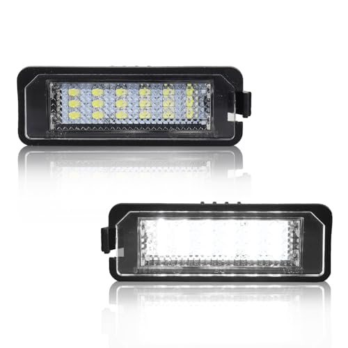 DYNVEX 2 Stücke LED Kennzeichenbeleuchtung für V-W Golf 4 5 6 MK4 MK5 MK6 Polo CC Eos Scirocco, [Can-bus Fehlerfrei] Premium und Langlebig 18 SMD Nummernschildbeleuchtung