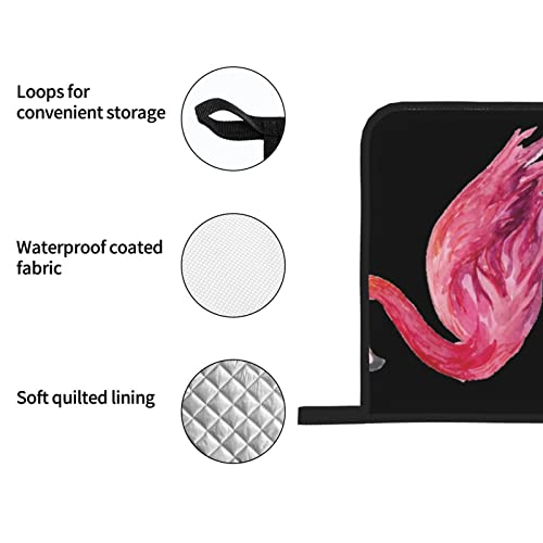 Flamingos Oven Mitts And Pot Holders Sets Of 4 Heat Resistant Oven Gloves And Potholder For Kitchen Bbq Cooking Baking #TOP4